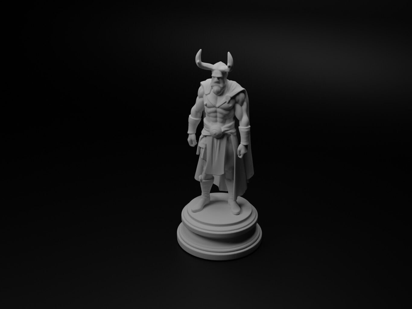 Odin Bust Chess 3D print model_1
