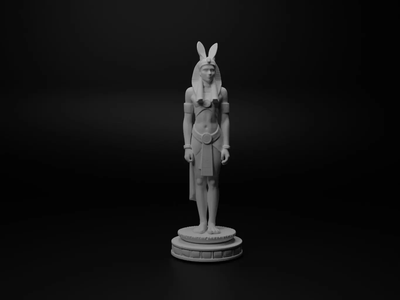 Ptah Bust Chess 3D print model_0