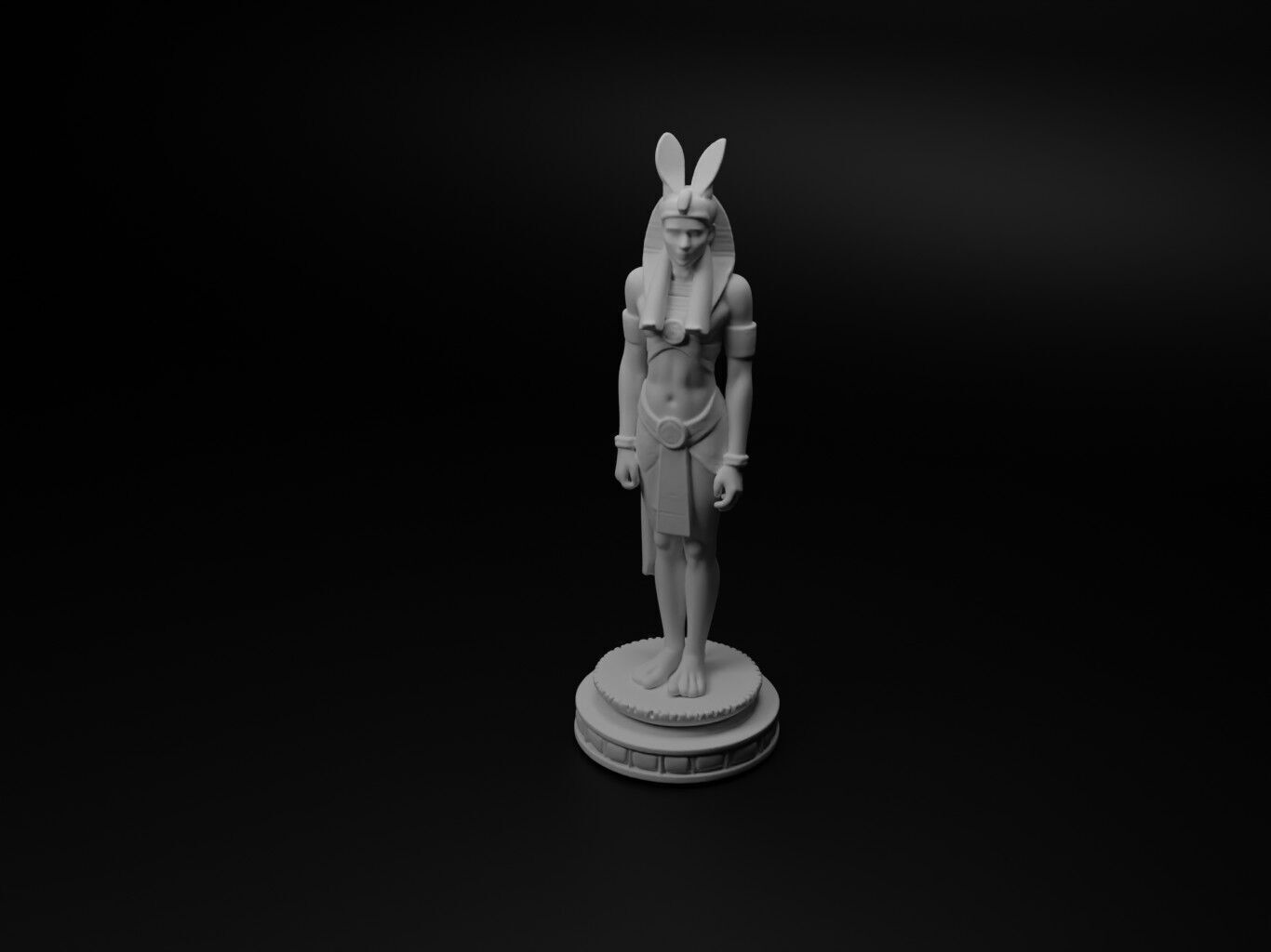 Ptah Bust Chess 3D print model_1