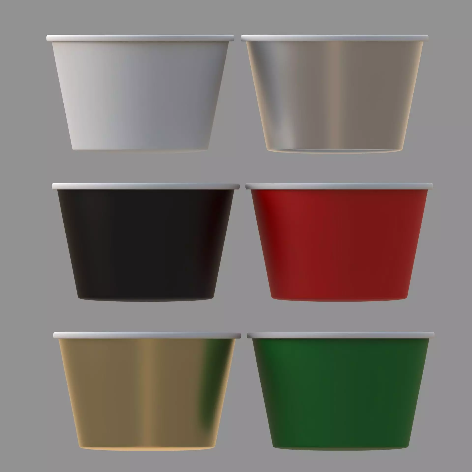 ice cream paper cup collection of 6 3D model_0