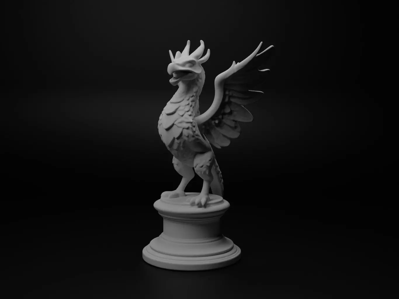 Quetzalcoatl Bust Chess 3D print model_0