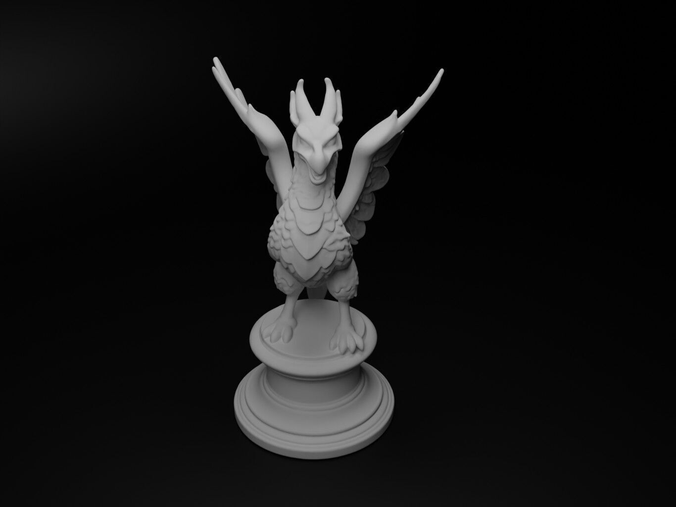 Quetzalcoatl Bust Chess 3D print model_2
