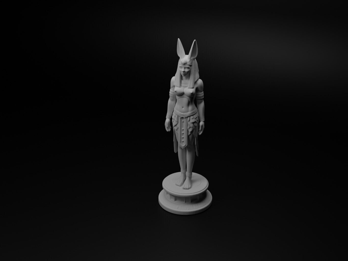 Sekhmet Bust Chess 3D print model_1