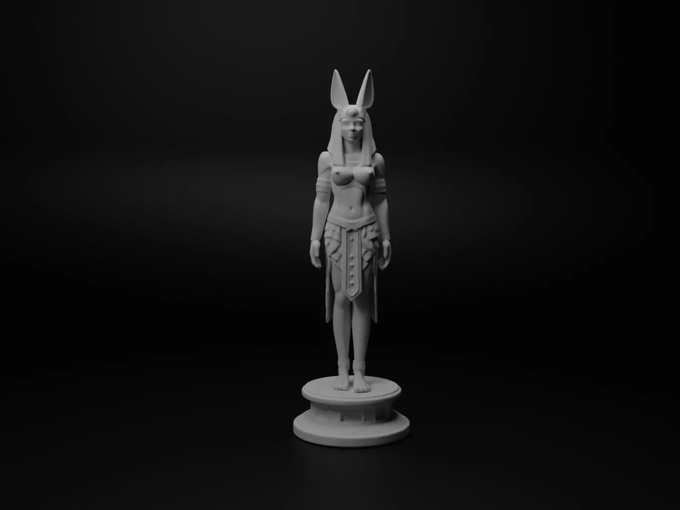 Sekhmet Bust Chess 3D print model_0