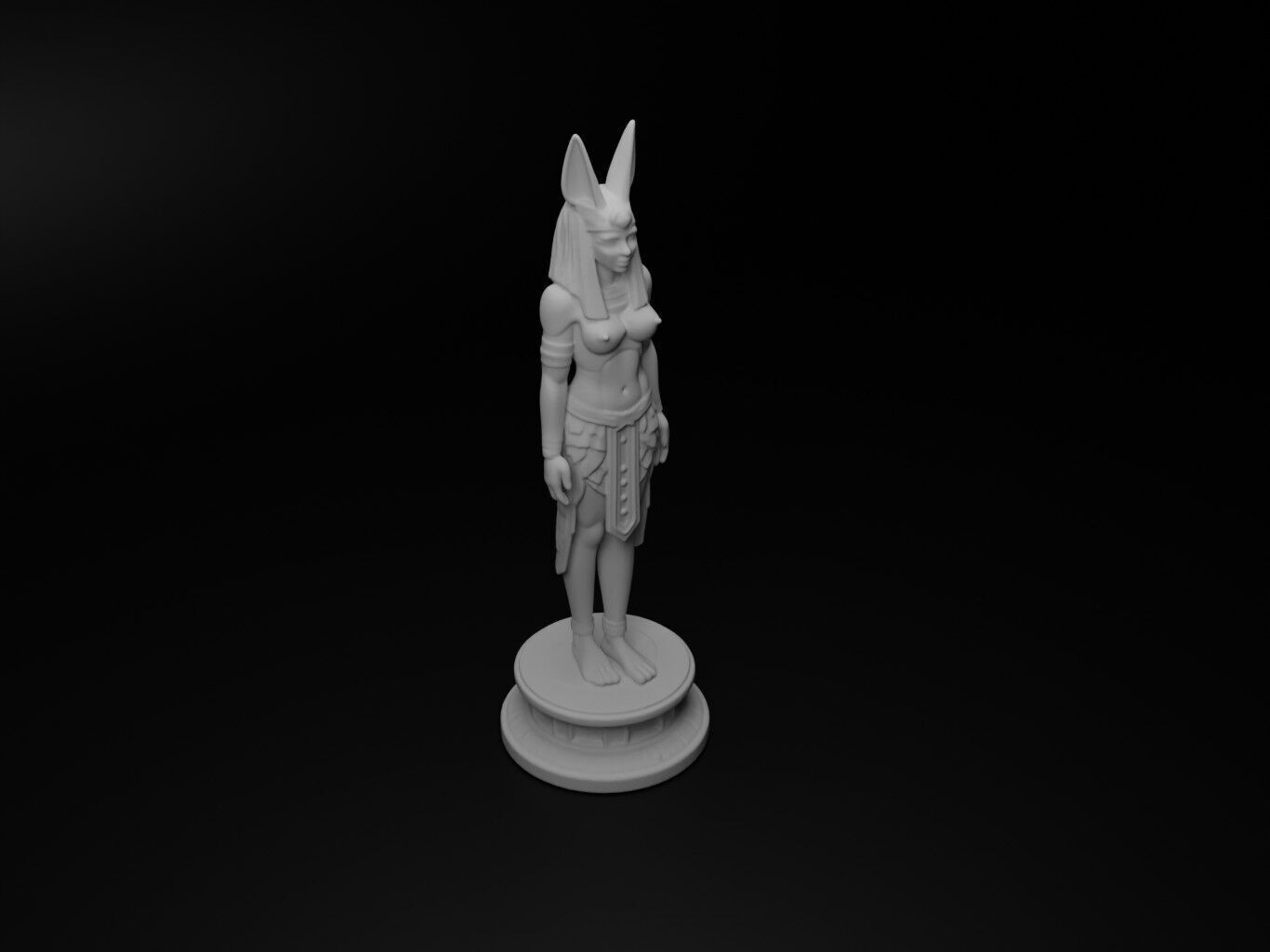 Sekhmet Bust Chess 3D print model_2