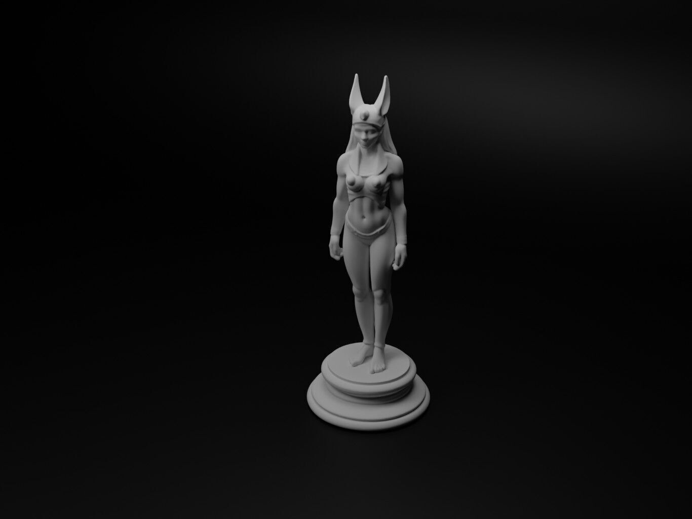 Sekhmet Bust Chess 3D print model_1