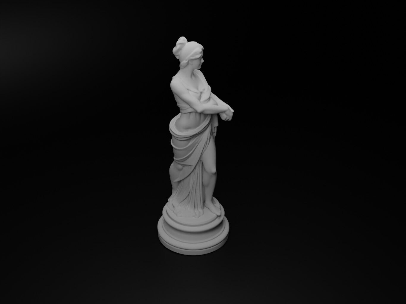 Vesta Bust Chess 3D print model_2