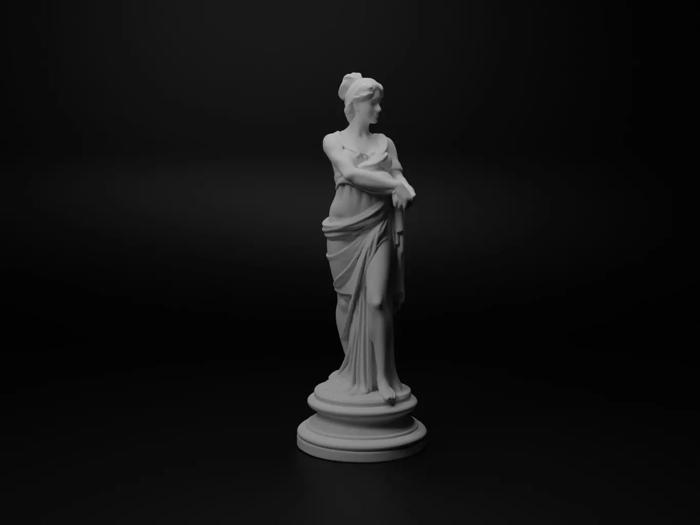 Vesta Bust Chess 3D print model_0