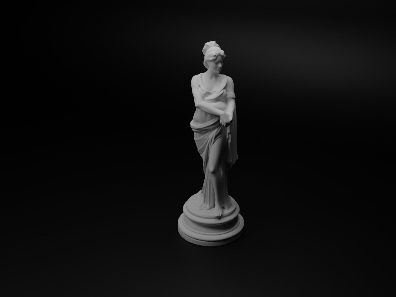 Vesta Bust Chess 3D print model_1