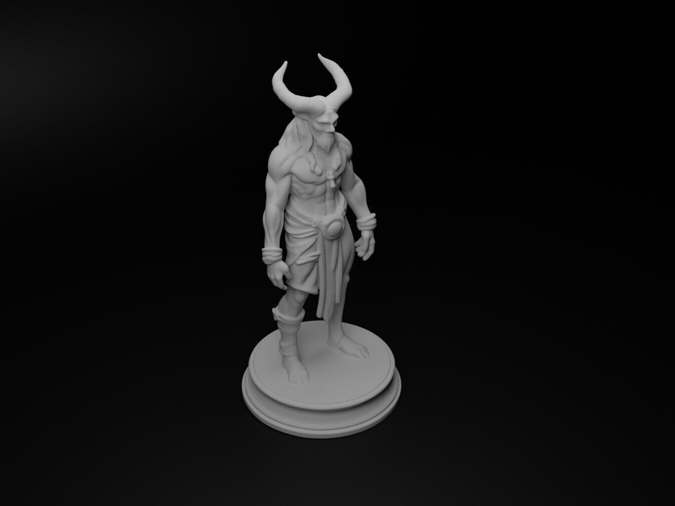 oni Bust Chess 3D print model_2