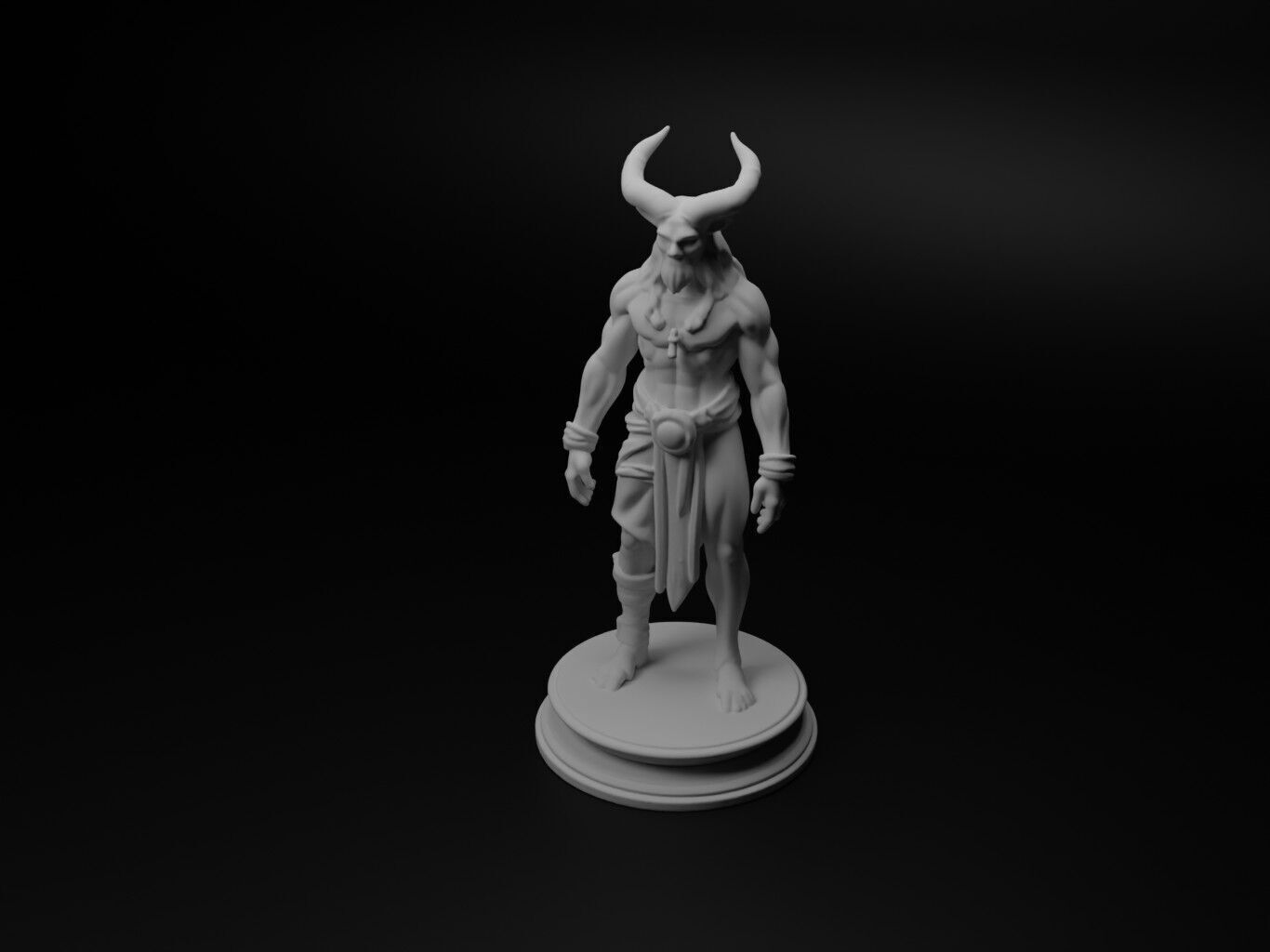 oni Bust Chess 3D print model_1