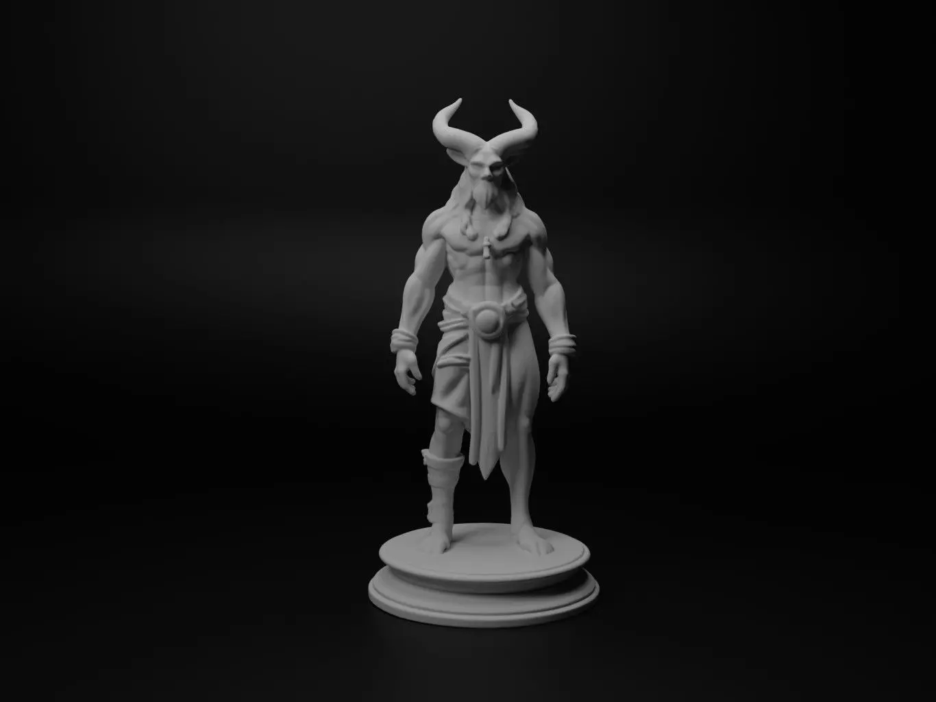 oni Bust Chess 3D print model_0