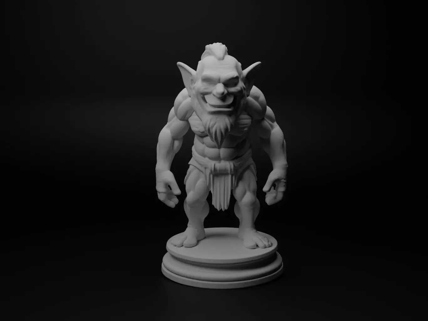 troll Bust Chess 3D print model_0