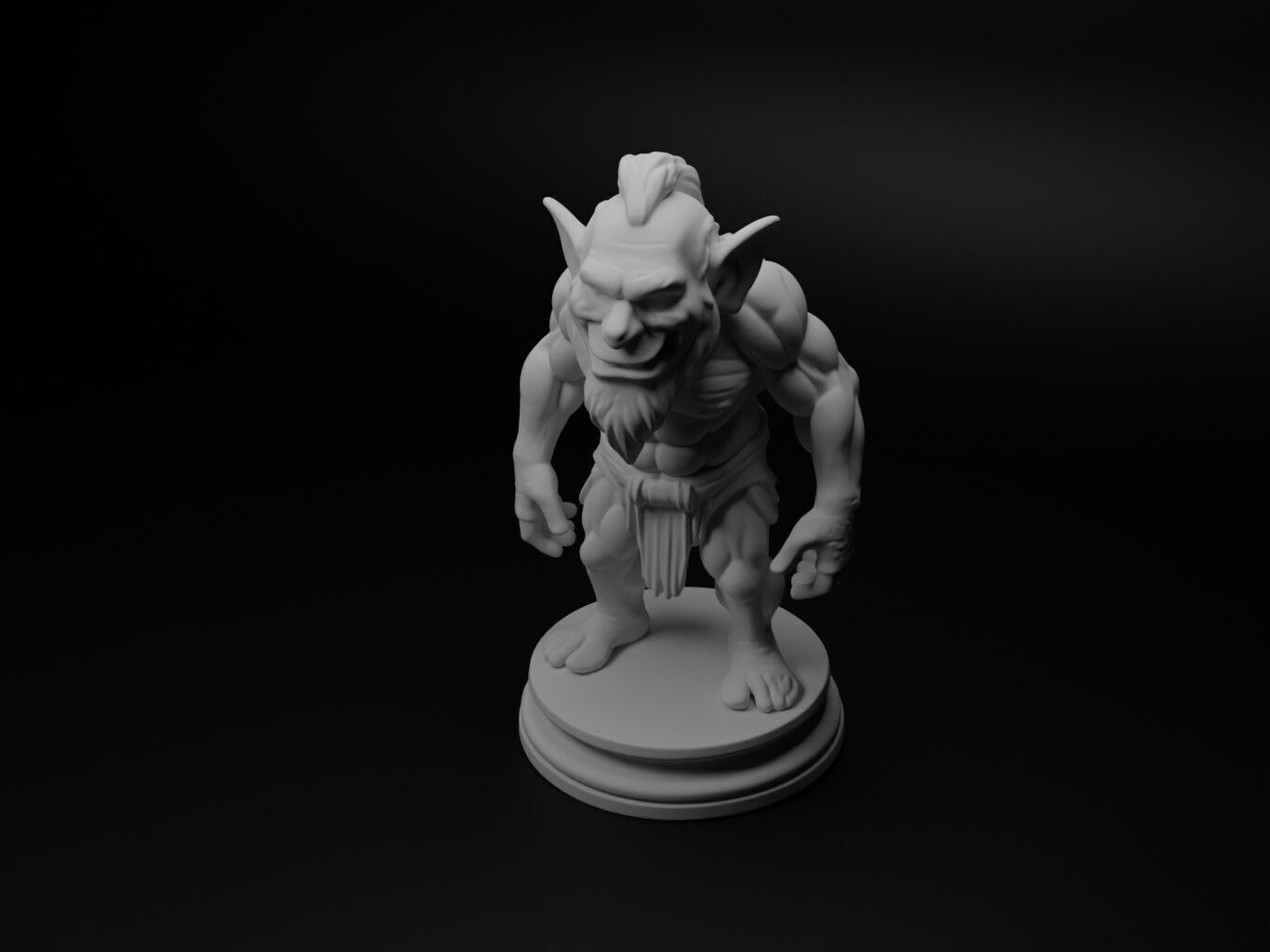 troll Bust Chess 3D print model_1