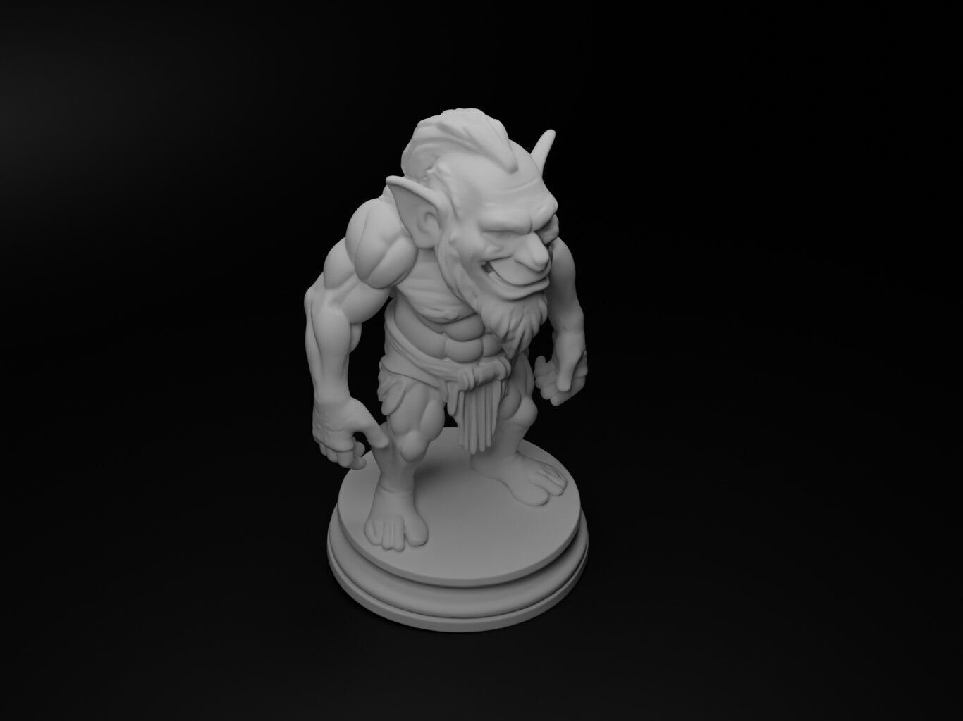 troll Bust Chess 3D print model_2