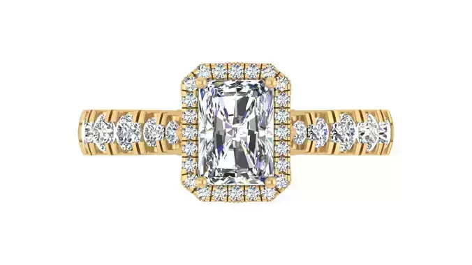 Radiant-Cut Halo Diamond Engagement Ring