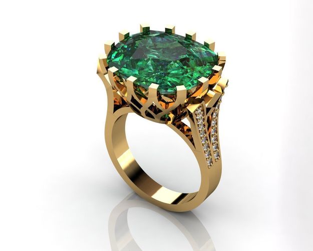 Green Emerald Ring Green Stone Ring  3D print model