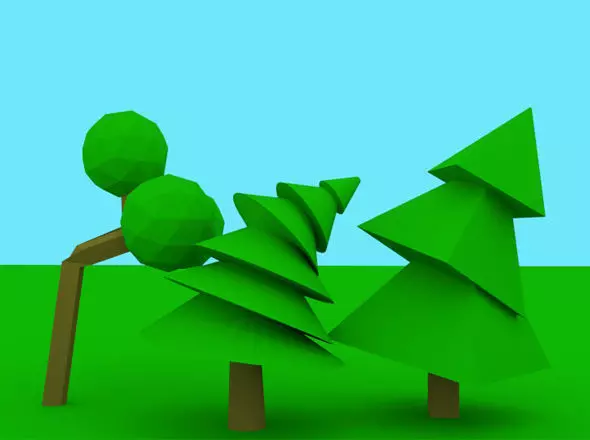 Low Poly Rigged Trees Pack Low-poly 3D model_0