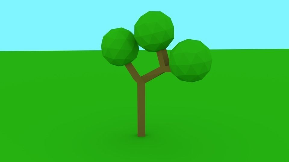 Low Poly Rigged Trees Pack Low-poly 3D model_3