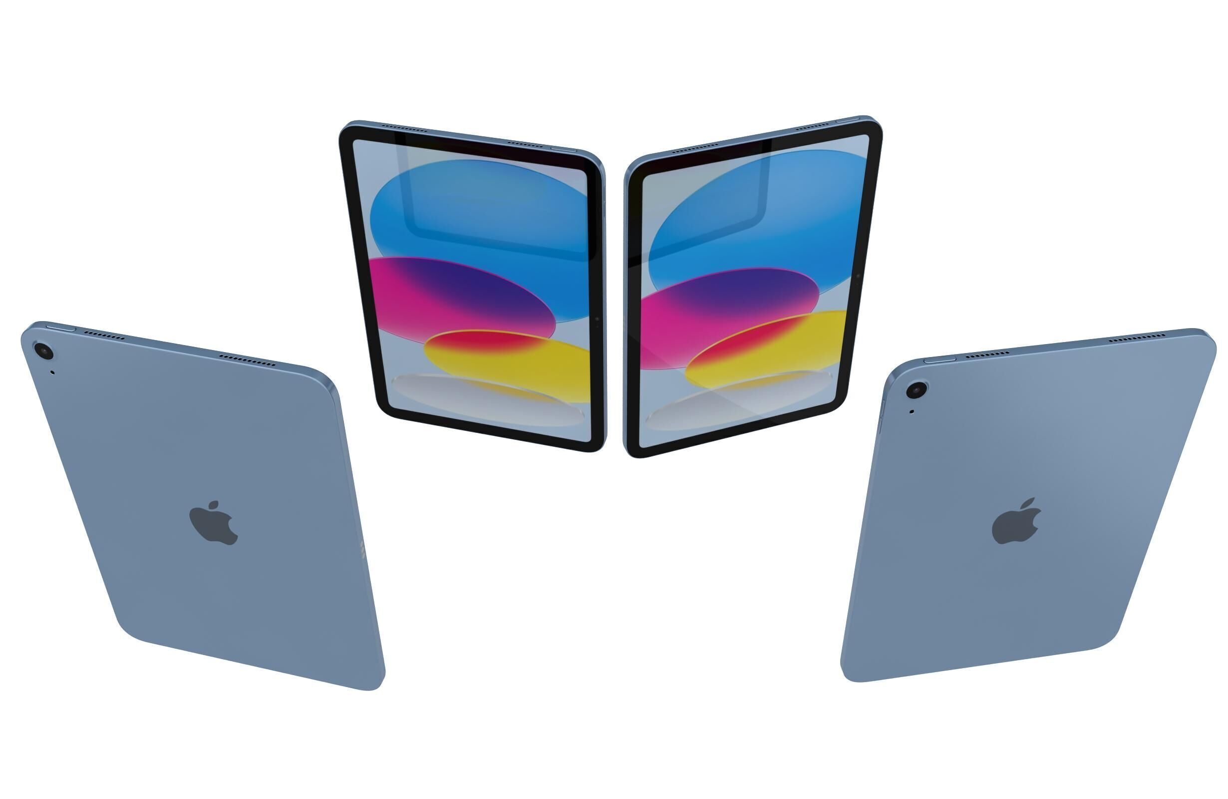 Apple iPad 2025 Blue 3D model_4