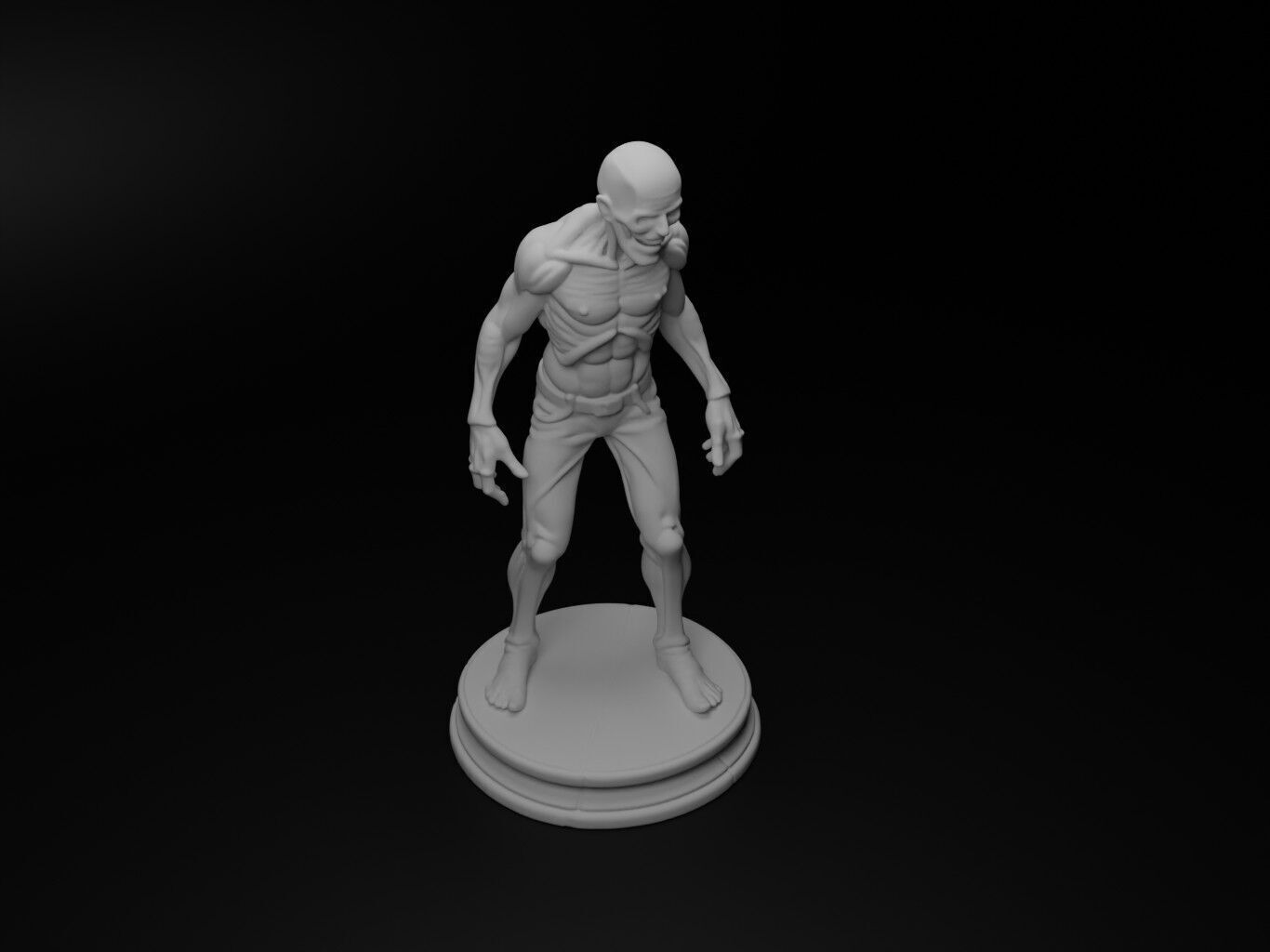 zombie Bust Chess 3D print model_2
