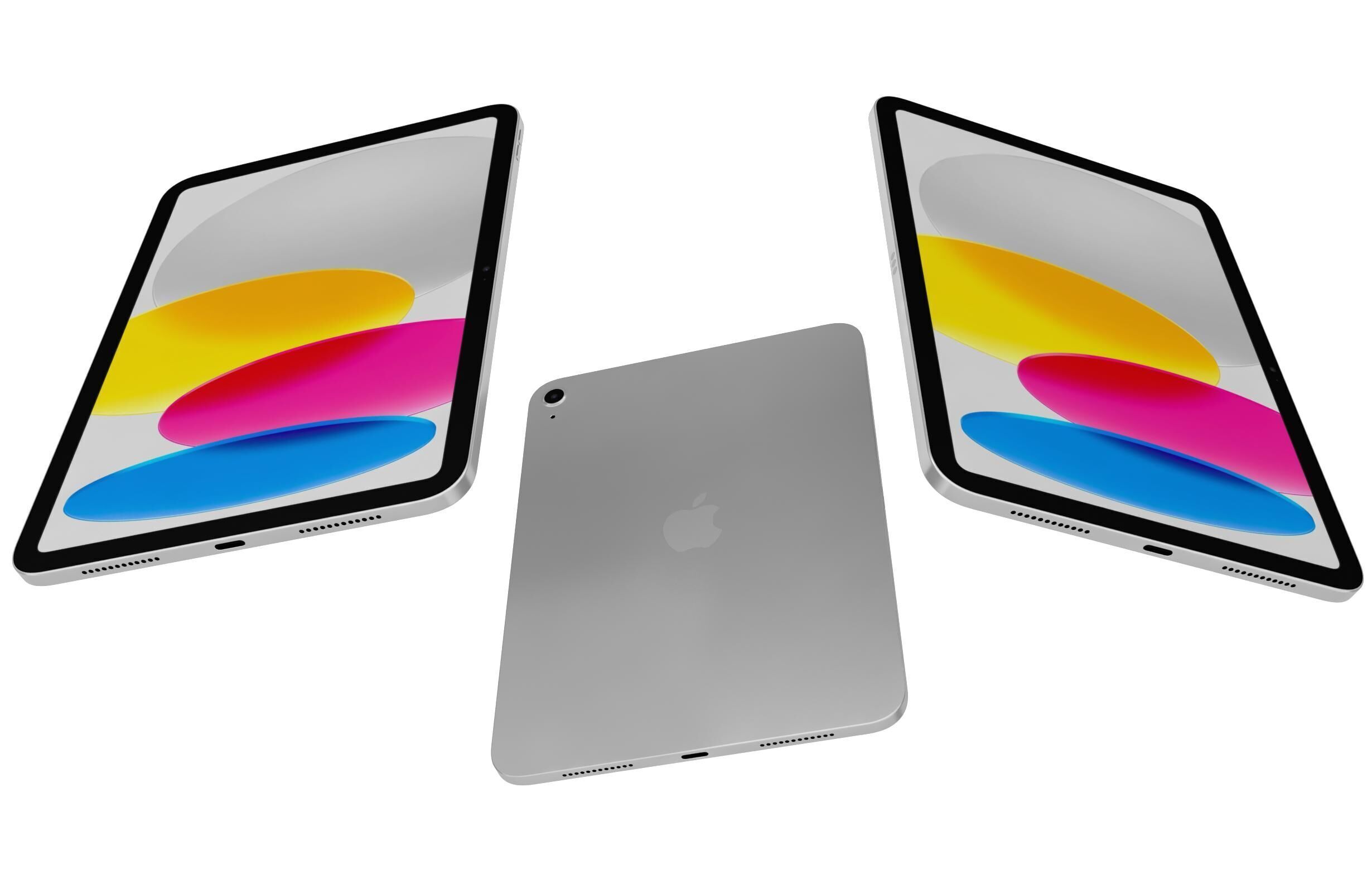 Apple iPad 2025 Silver 3D model_2
