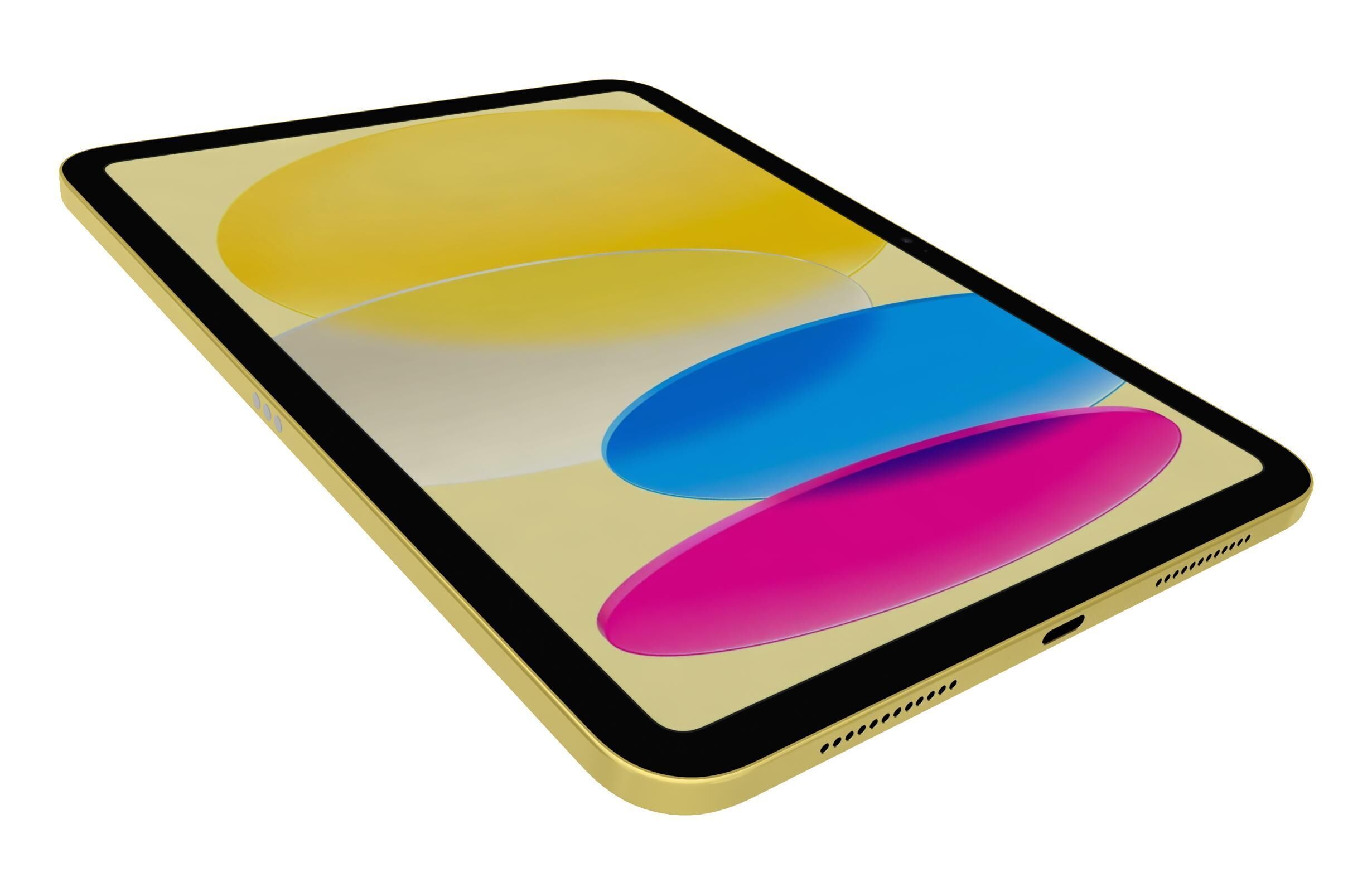 Apple iPad 2025 Yellow 3D model_12