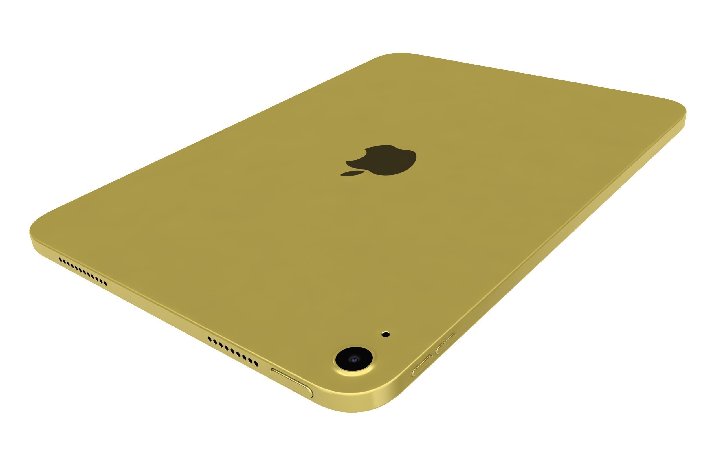 Apple iPad 2025 Yellow 3D model_15