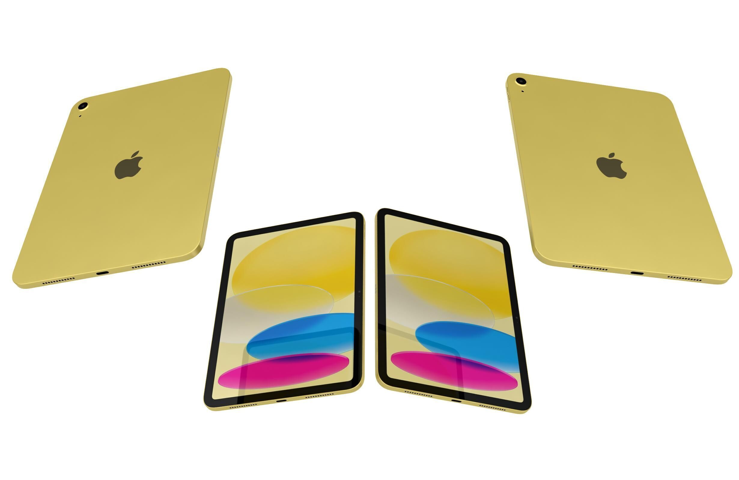 Apple iPad 2025 Yellow 3D model_5