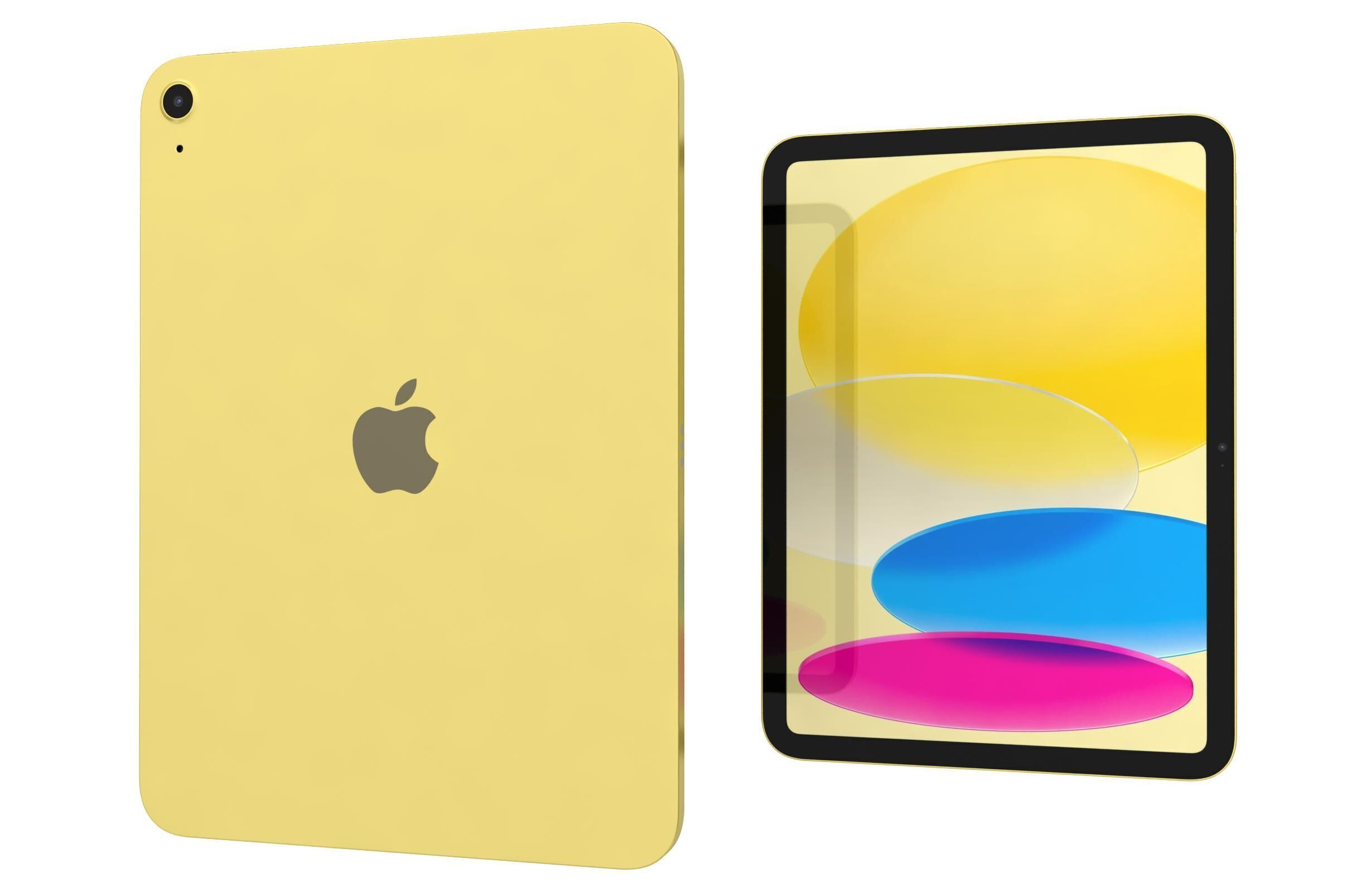 Apple iPad 2025 Yellow 3D model_7