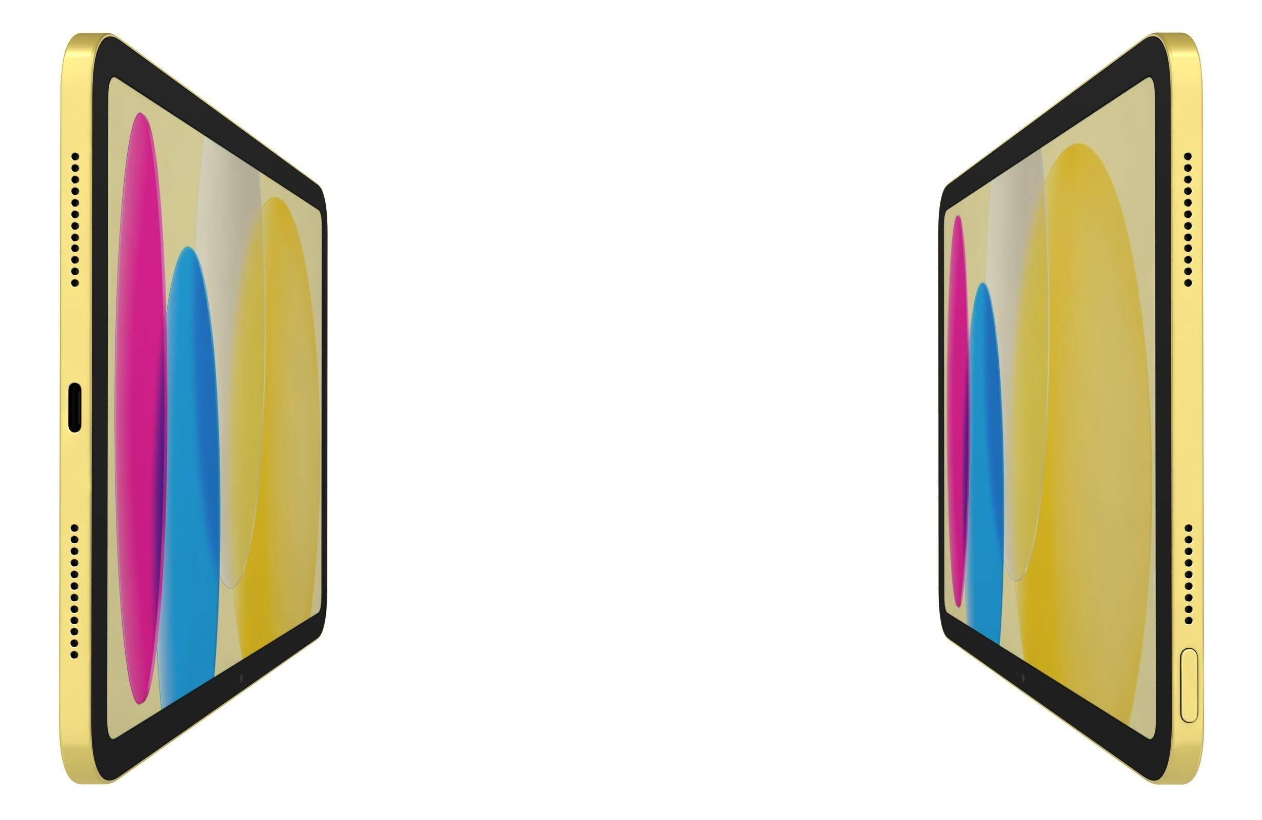 Apple iPad 2025 Yellow 3D model_8