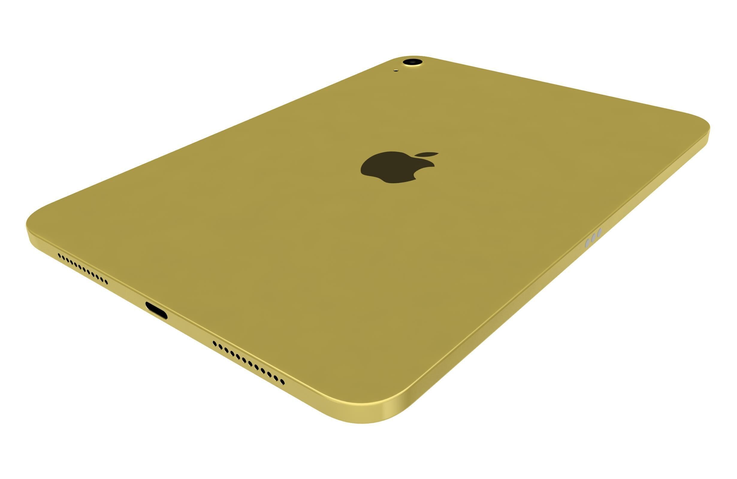 Apple iPad 2025 Yellow 3D model_14