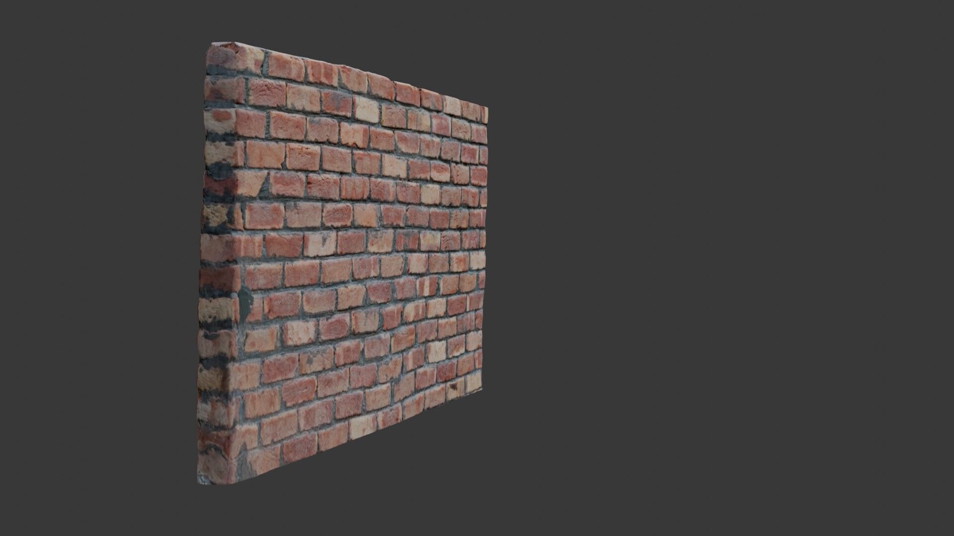 Realistic Old Brick Wall 3D Scan Low-poly 3D model_4