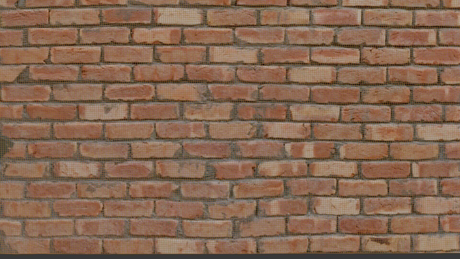 Realistic Old Brick Wall 3D Scan Low-poly 3D model_2