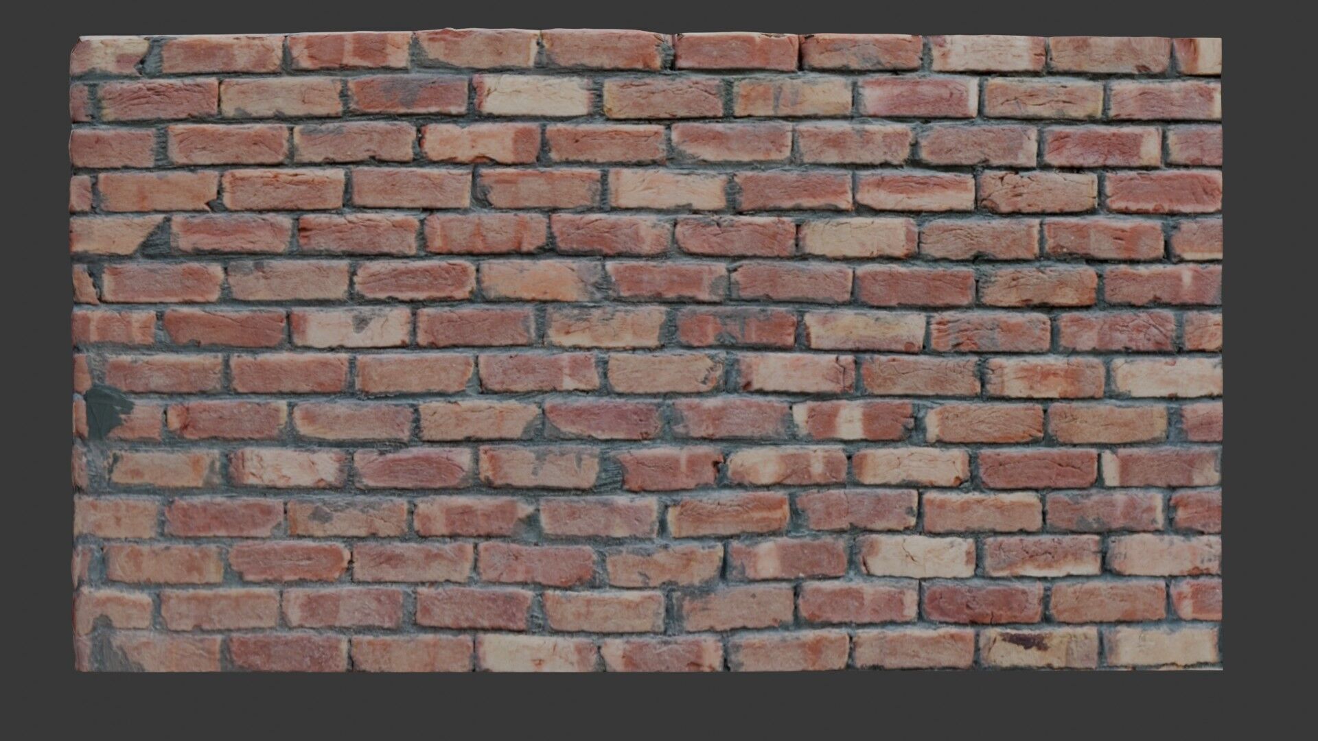 Realistic Old Brick Wall 3D Scan Low-poly 3D model_1