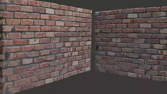 Realistic Old Brick Wall 3D Scan