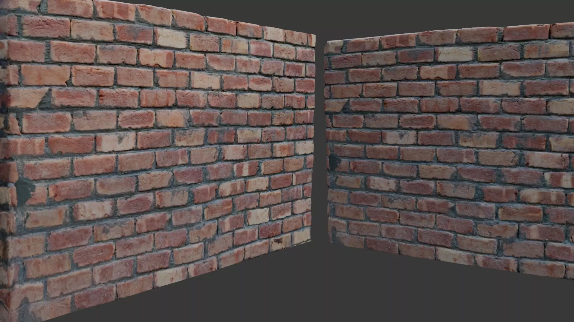 Realistic Old Brick Wall 3D Scan Low-poly 3D model_0