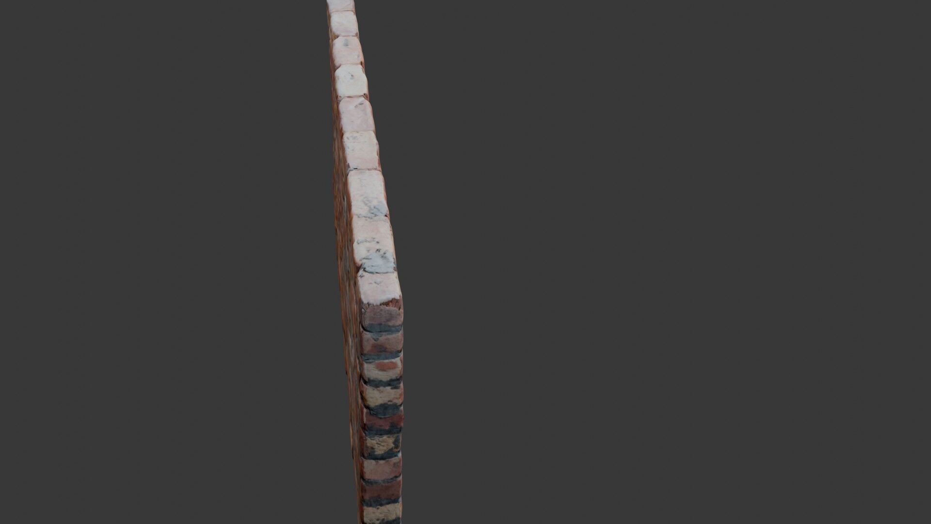 Realistic Old Brick Wall 3D Scan Low-poly 3D model_5