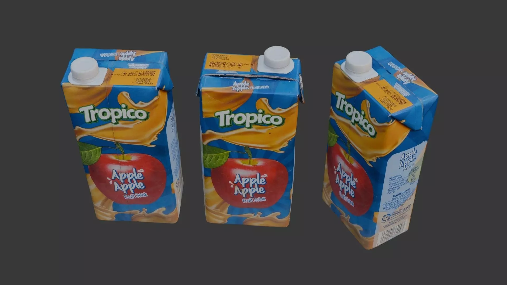 Apple Juice Carto Low-poly 3D model_0