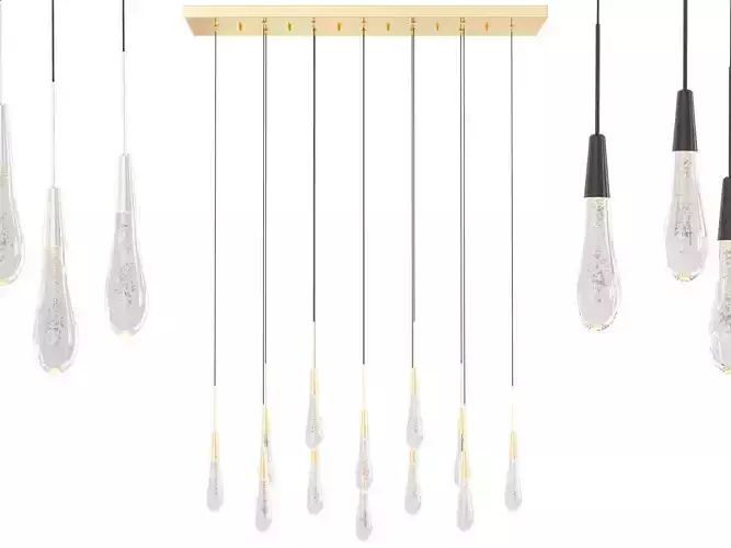Soltaire Linear Chandelier 3D model