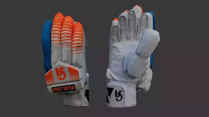 Cricket Batting Gloves -  Low-poly 3D model