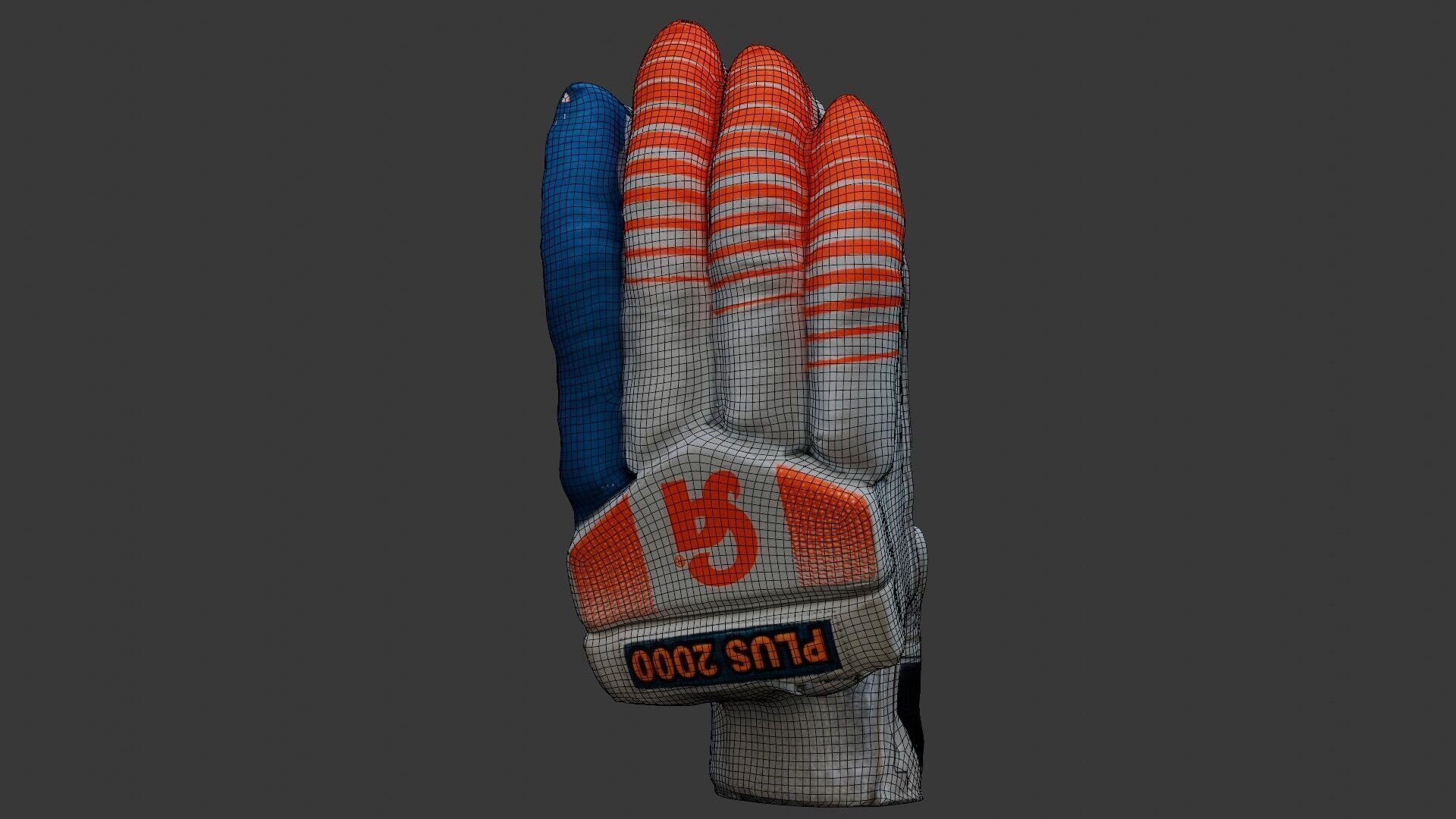 Cricket Batting Gloves -  Low-poly 3D model_2