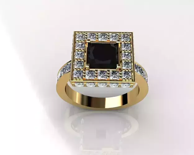 Diamond Set Onyx Ring