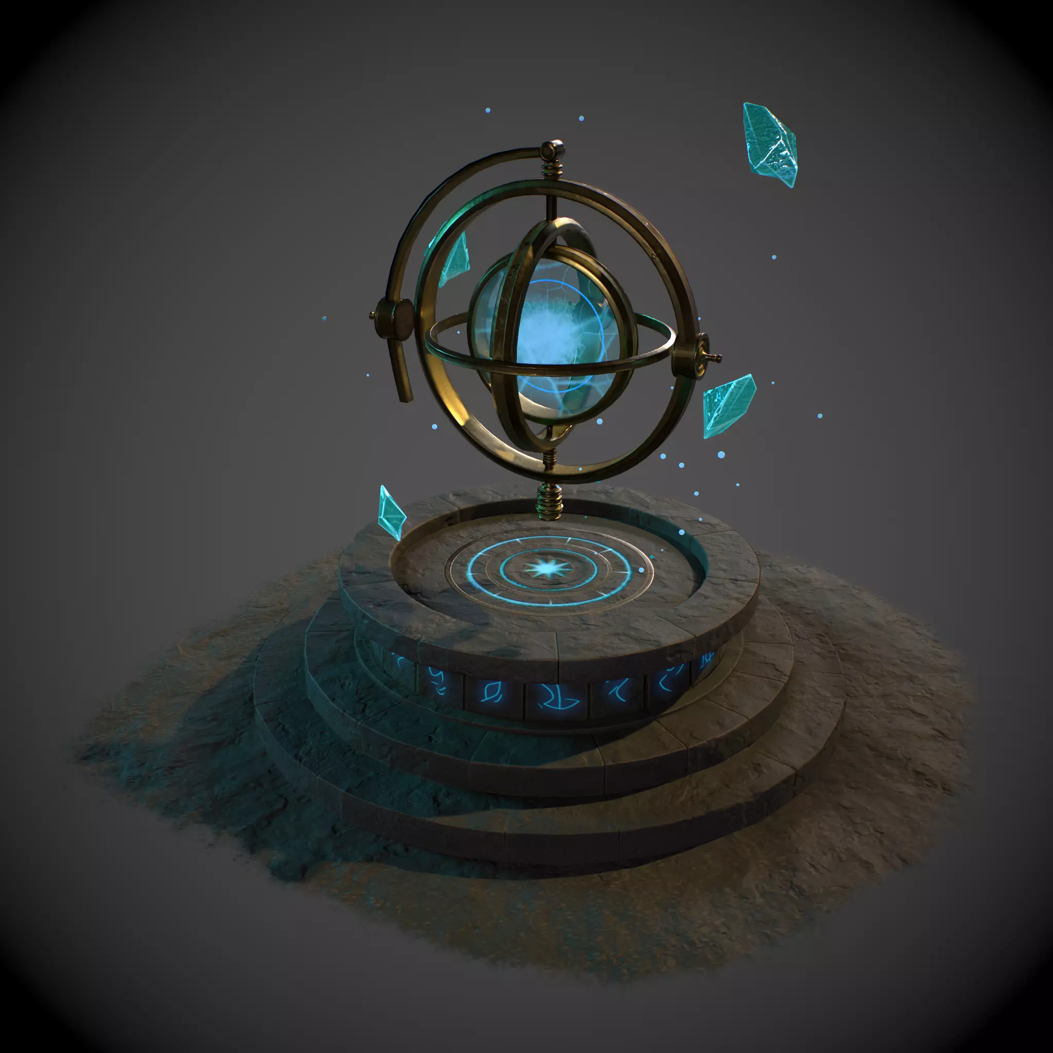 Chrono Altar Low-poly 3D model_7