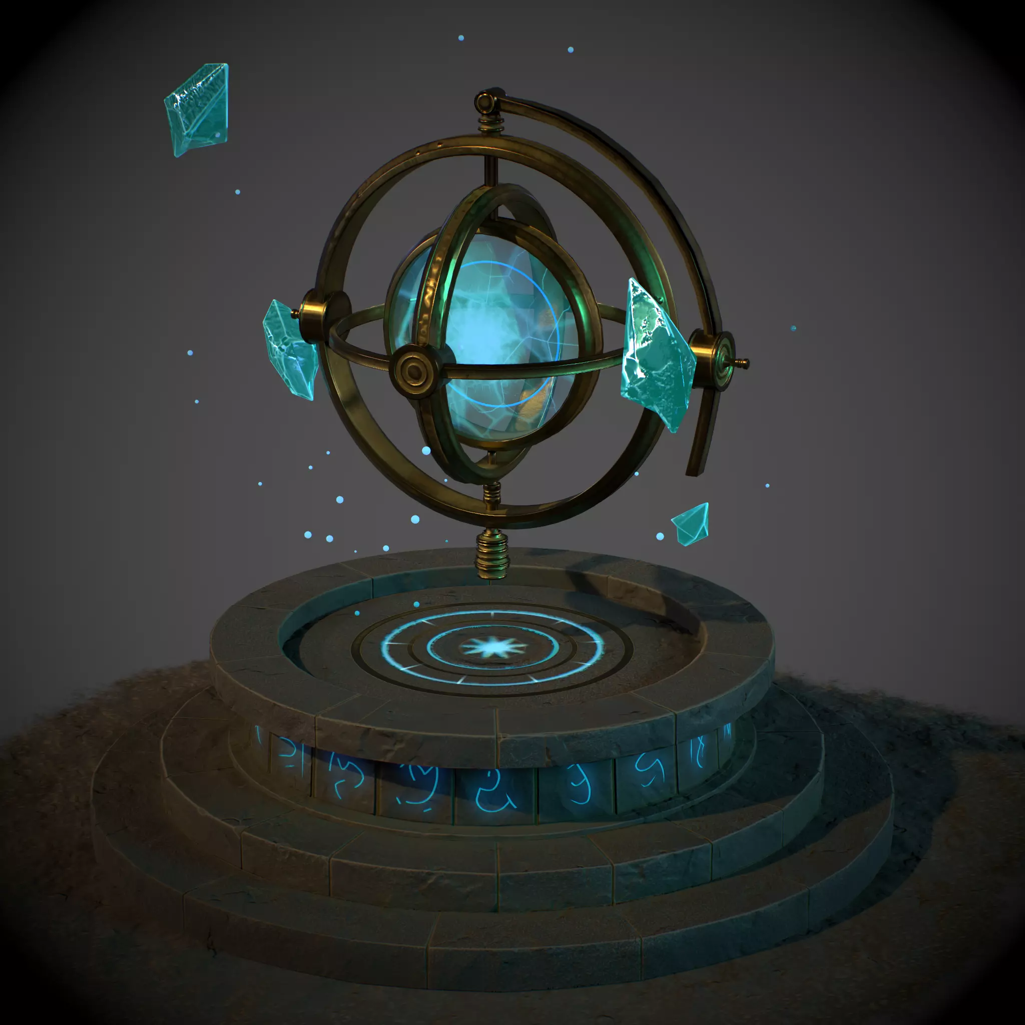 Chrono Altar Low-poly 3D model_9