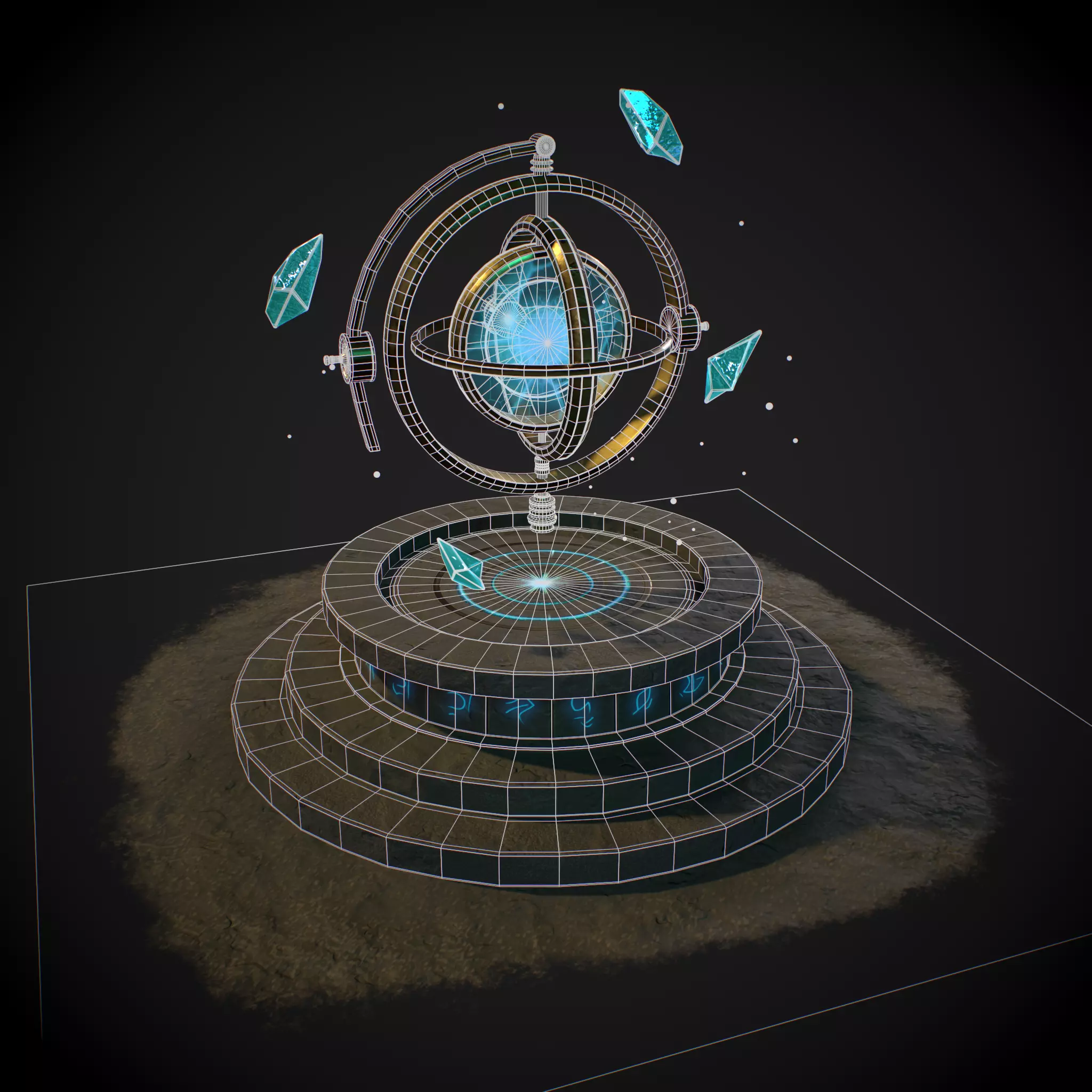 Chrono Altar Low-poly 3D model_5