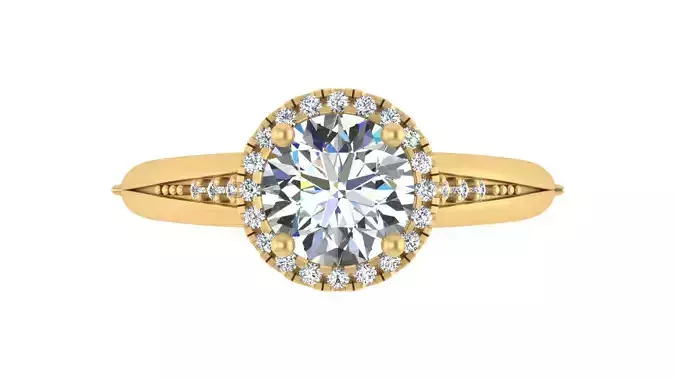 Round Halo Diamond Engagement Ring 