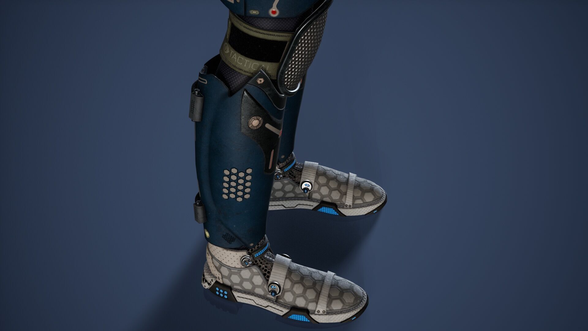Sci-Fi Female Soldier Modular 01a Low-poly 3D model_13