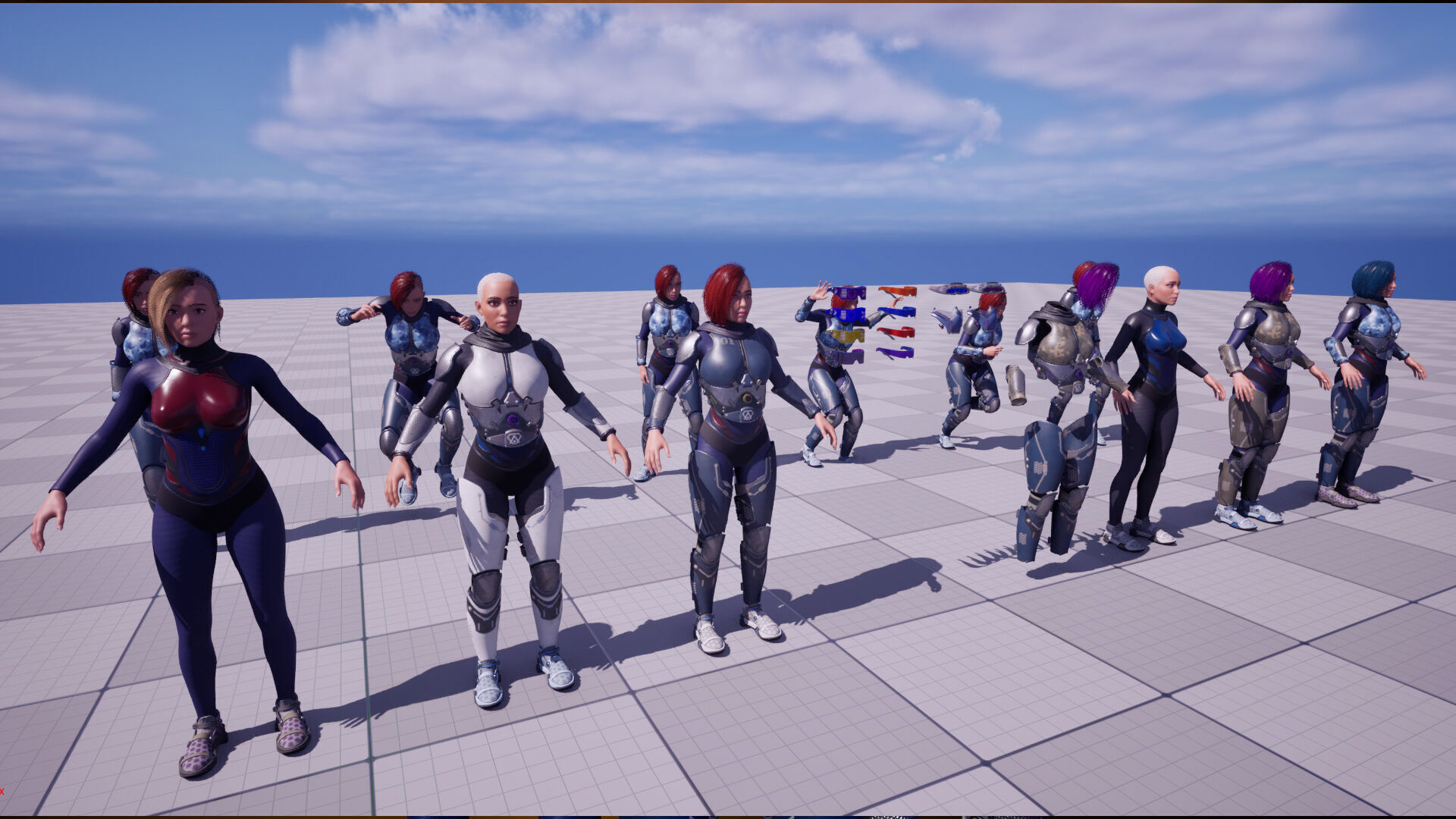 Sci-Fi Female Soldier Modular 01a Low-poly 3D model_34