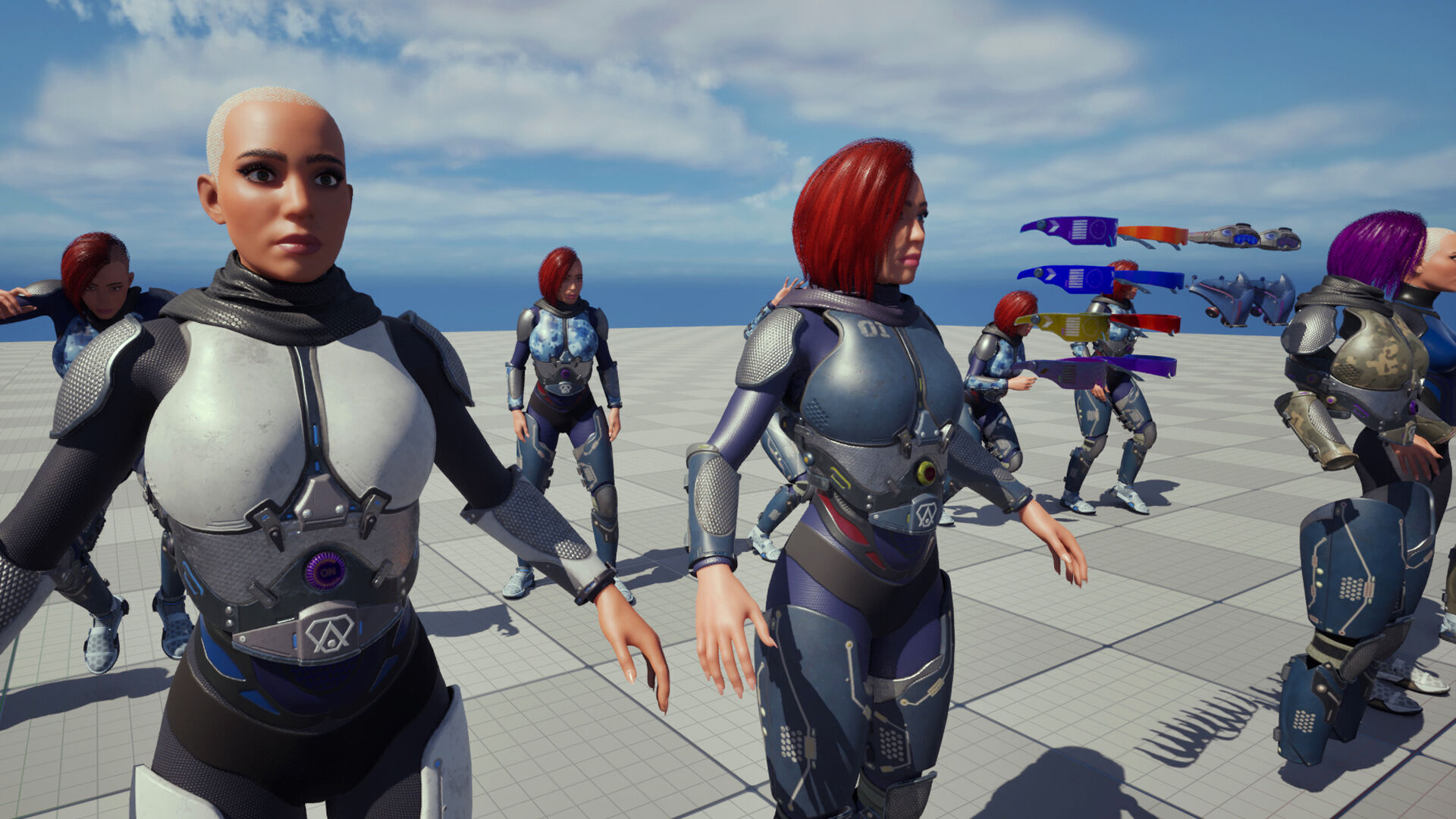 Sci-Fi Female Soldier Modular 01a Low-poly 3D model_11